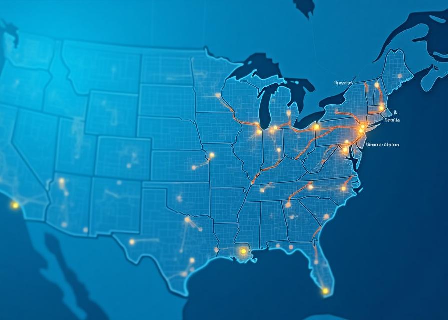 Regional trucking routes across Midwest